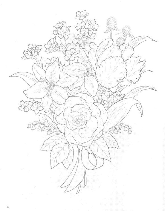 Plansa de colorat cu Flori 40 35